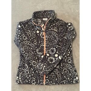 Columbia Fleece Size Large Geometric Pattern Black and White Girls